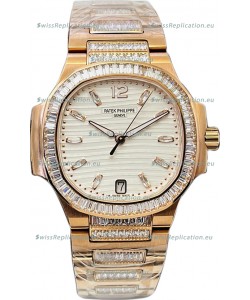 Patek Philippe Nautilus 7118R 35MM 1:1 Rose Gold White Dial 1:1 Mirror Replica Watch