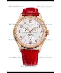 Patek Philippe Complications 4948G Annual Calendar Moonphase White Dial Rose Gold Swiss Replica