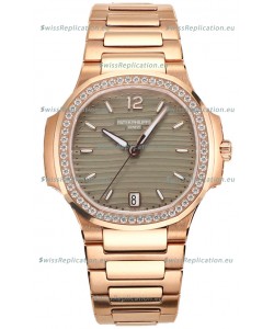 Patek Philippe Nautilus 7118R 35MM 1:1 Rose Gold Grey Dial 1:1 Mirror Replica Watch