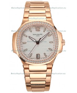 Patek Philippe Nautilus 7118R 35MM 1:1 Rose Gold White Dial 1:1 Mirror Replica Watch