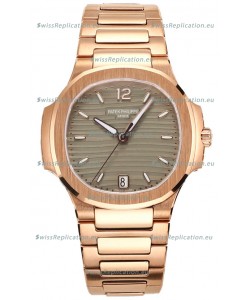 Patek Philippe Nautilus 7118R 35MM 1:1 Rose Gold Grey Dial 1:1 Mirror Replica Watch