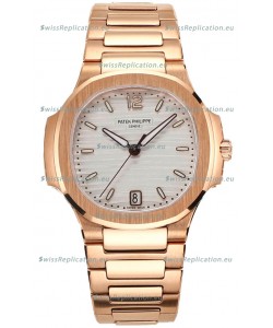 Patek Philippe Nautilus 7118R 35MM 1:1 Rose Gold White Dial 1:1 Mirror Replica Watch