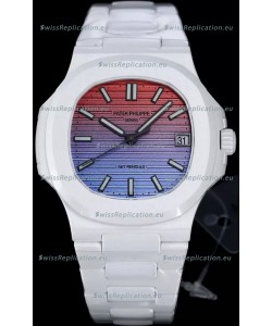 Patek Philippe Nautilus 5711 AET Remould White Ceramic Edition Gradient Dial Swiss Replica Watch