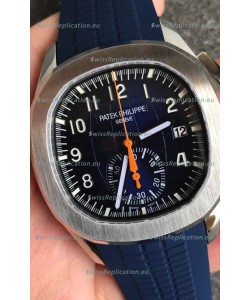 Patek Philippe Aquanaut 5968 Chronograph Steel Casing Blue Dial Watch in Swiss Automatic Movement