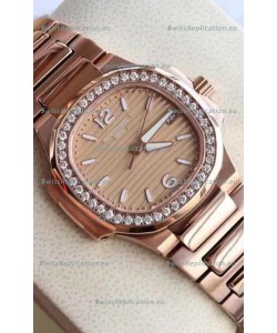Patek Philippe Nautilus 7010/1GR-012 32MM 1:1 Mirror Replica - Genuine Diamonds on Bezel 