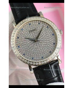 Piaget Altiplano G0A36128 Paved Diamonds Dial Swiss Quartz Replica Watch in Steel Case