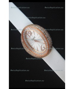 Piaget Limelight Magic Hour Swiss Quartz Watch Rose Gold in White Strap