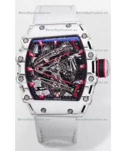 Richard Mille RM38-02 Carbon Casing Bubba Watson White Nylon Tourbillon Movement 1:1 Mirror Replica