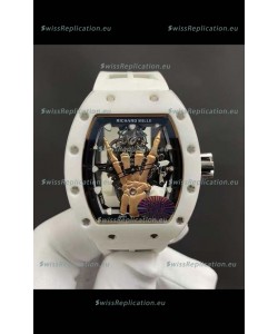 Richard Mille RM66 Flying Genuine Tourbillon White Ceramic White Strap Superclone Replica Watch 