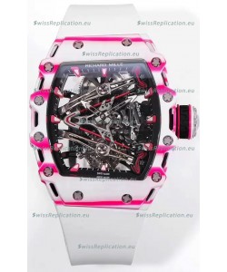 Richard Mille RM38-02 White/Pink Carbon Bubba Watson White Rubber Tourbillon Movement 1:1 Mirror Replica