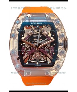 Richard Mille RM047 Samurai Genuine Tourbillon Watch in Orange Strao Sapphires Casing