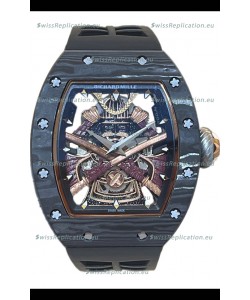 Richard Mille RM047 Samurai Genuine Tourbillon Watch in Carbon Casing Black Strap
