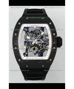 Richard Mille RM055 Black Carbon Casing Black Rubber 1:1 Superclone Genuine Tourbillon Watch 