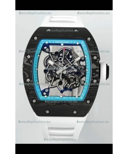Richard Mille RM055 Black Carbon Casing Blue Rims 1:1 Superclone Genuine Tourbillon Watch 