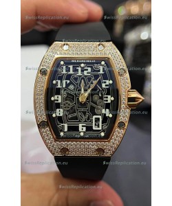 Richard Mille RM67-01 Rose Gold Diamonds Titanium Casing 1:1 Swiss Replica Watch 