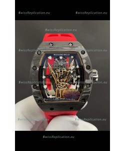 Richard Mille RM66 Flying Genuine Tourbillon Black Carbon Red Strap Superclone Replica Watch 