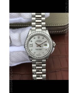 Rolex Datejust Ladies 28MM Cal.3135 Movement Swiss Replica in Grey Dial - 904L Steel Casing
