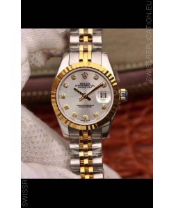 Rolex Datejust Ladies 28MM Cal.3135 Movement Swiss Replica in 904L Steel Yellow Gold 2 Tone Case