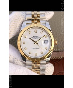 Rolex Datejust 41MM Cal.3135 Movement Swiss Replica Watch in 904L Steel Two Tone Pearl Dial