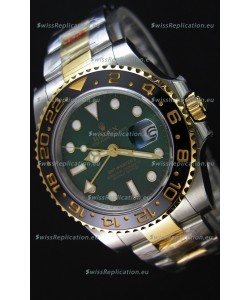 Rolex GMT Masters II Two Tone Yellow Gold Watch with Green Dial 