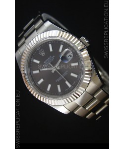 Rolex Datejust Japanese Replica Watch - Grey Dial in 41MM with Oyster Strap