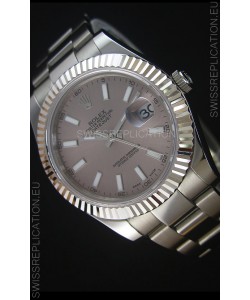 Rolex Datejust Japanese Replica Watch - Grey Dial in 41MM with Oyster Strap