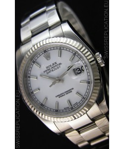 Rolex Datejust Japanese Replica Watch - White Dial in 36MM with Oyster Strap