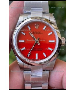 Rolex Oyster Perpetual REF#277200 31MM Swiss Movement Swiss Replica Red Dial 904L Steel 1:1 Mirror Replica Watch