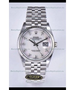 Rolex Datejust 126234 36MM Swiss Replica in 904L Steel in White Pearl Dial 1:1 Mirror Replica