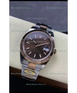 Rolex Datejust 126331 41MM ETA3235 72 Hours Power Brown Dial Oyster 1:1 Mirror Replica in Rose Gold 904L Steel