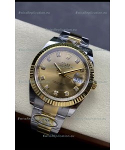 Rolex Datejust M126333 41MM ETA3235 72 Hours Power Gold Diamonds Dial 1:1 Mirror Replica Yellow Gold 904L Steel