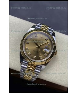 Rolex Datejust M126333 41MM ETA3235 72 Hours Power Gold Diamonds Dial 1:1 Mirror Replica Yellow Gold 904L Steel