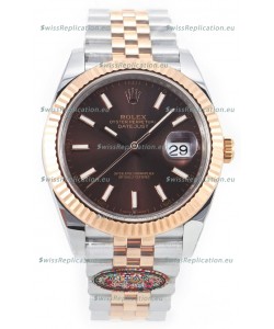Rolex Datejust M126333 41MM ETA3235 72 Hours Power Brown Dial Jubilee 1:1 Mirror Replica Rose Gold 904L Steel