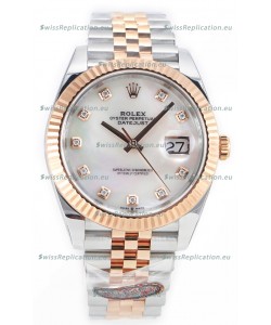 Rolex Datejust M126333 41MM ETA3235 72 Hours Power Pearl Dial Jubilee 1:1 Mirror Replica Rose Gold 904L Steel