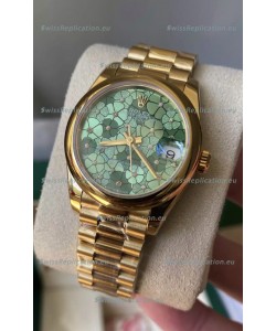 Rolex Datejust M278248 31MM Swiss Replica in Gold - Green Motif Dial 1:1 Mirror Quality