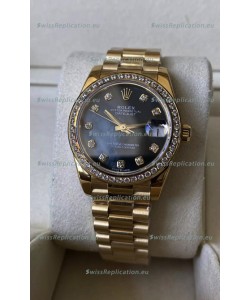 Rolex Datejust M278248 31MM Swiss Replica in Gold - Blue Pearl Dial 1:1 Mirror Quality