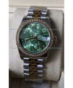 Rolex Datejust M278383RBR 31MM Swiss Replica Two Tone Yellow Gold - Floral Motif Dial 1:1 Mirror Quality
