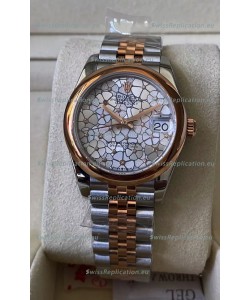 Rolex Datejust M278381RBR 31MM Swiss Replica Two Tone Rose Gold - Floral Motif Dial 1:1 Mirror Quality