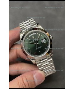 Rolex Day Date Presidential Stainless Steel Olive Green Arab Dial Watch 40MM - 1:1 Mirror Quality