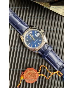 Rolex Day Date 904L Steel Casing Watch in Blue Dial 36MM - 1:1 Mirror Quality 