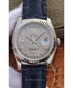 Rolex Day Date 904L Steel Casing Watch in Grey Dial 36MM - 1:1 Mirror Quality 