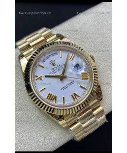 Rolex Day Date Presidential 18K Yellow Gold Watch 40MM - White Dial 1:1 Mirror Quality
