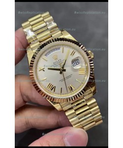 Rolex Day Date Presidential 18K Rose Gold Watch 40MM - Steel Dial 1:1 Mirror Quality