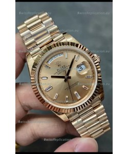 Rolex Day Date 40MM 228235 Rose Gold in Gold Dial 1:1 Mirror Replica Watch