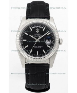 Rolex Day Date 904L Steel Casing Watch in Black Dial 36MM - 1:1 Mirror Quality