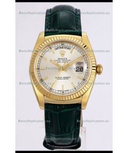 Rolex Day Date Yellow Gold 904L Steel Casing Watch in Steel Dial 36MM - 1:1 Mirror Quality