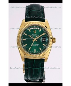 Rolex Day Date Yellow Gold 904L Steel Casing Watch in Green Dial 36MM - 1:1 Mirror Quality