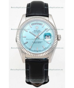 Rolex Day Date 904L Steel Casing Watch in Ice Blue Dial 36MM - 1:1 Mirror Quality