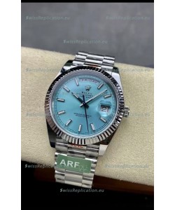 Rolex Day Date 904L Stainless Steel Tiffany Blue Stick Dial Watch 40MM - 1:1 Mirror Quality