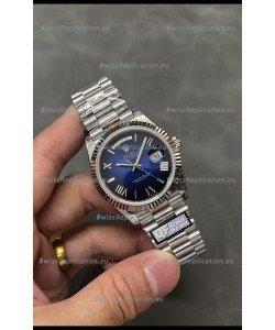 Rolex Day Date Presidential Stainless Steel Navy Blue Dial Watch 40MM - 1:1 Mirror Quality